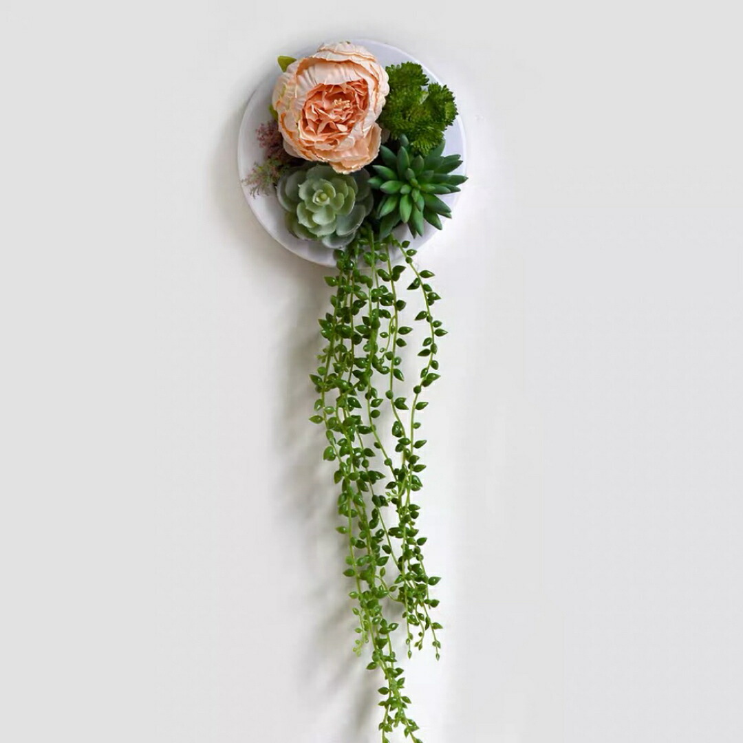 壁飾り 人工観葉植物 壁掛けインテリア ディスプレイ 壁掛けミックスグリーン造花|BOBDOG SHOP