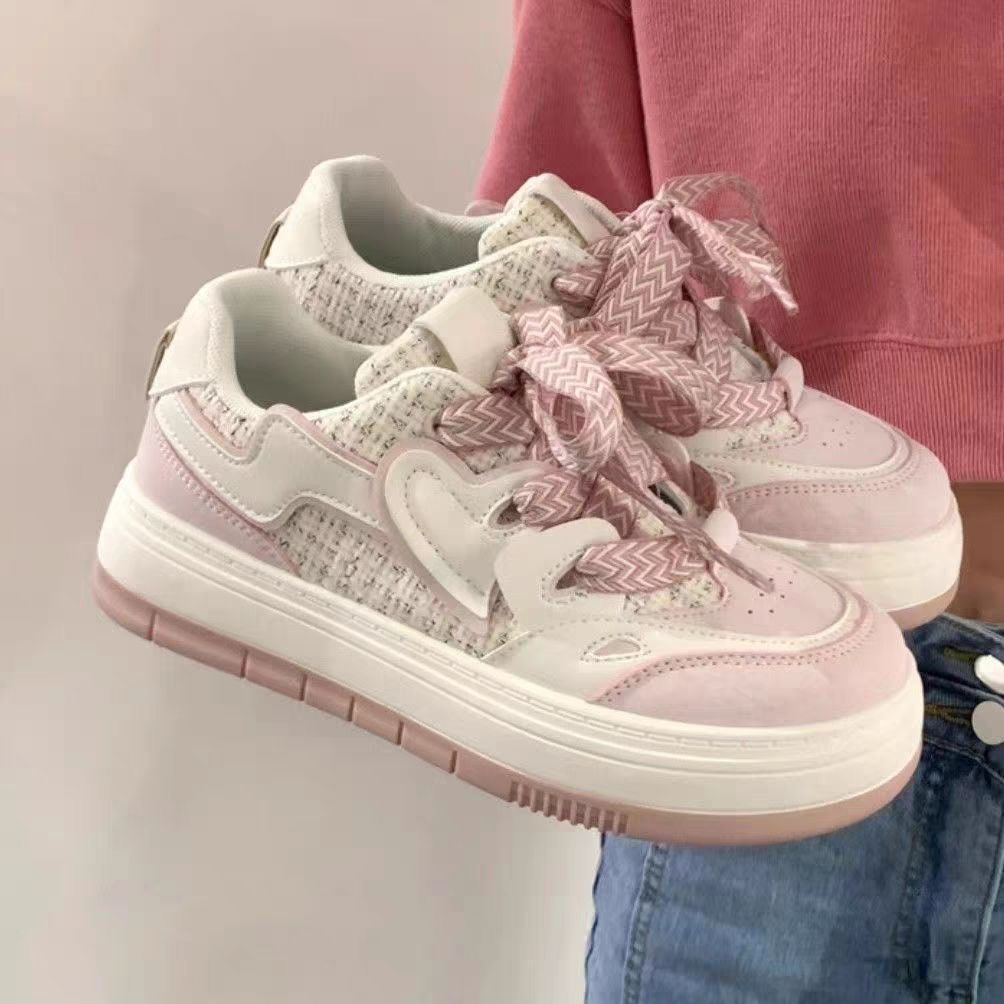 楽天市場】女性の小さな白い靴厚底の大きなつま先スニーカー