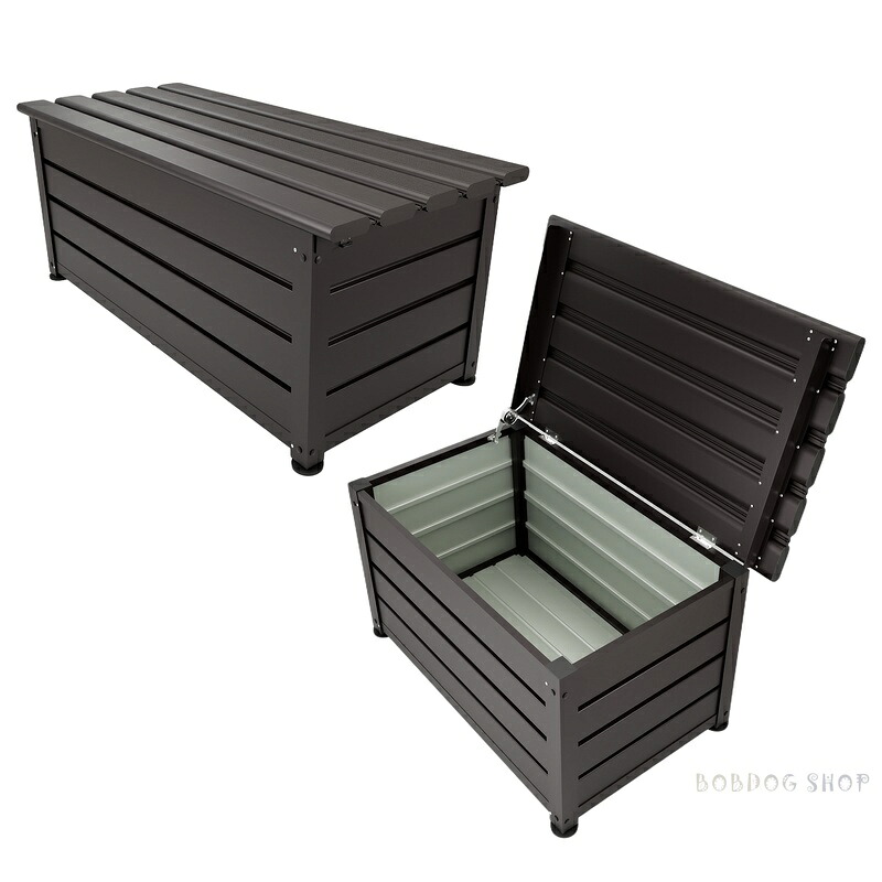 【サイズB 90cm 115L】物置 屋外 収納ベンチ 収納ボックス アルミ・カラー鋼製 ベンチストッカー 収納庫 小型 置き配 ストッカー 物置 屋外収納庫 ボックス 鍵付き|BOBDOG SHOP