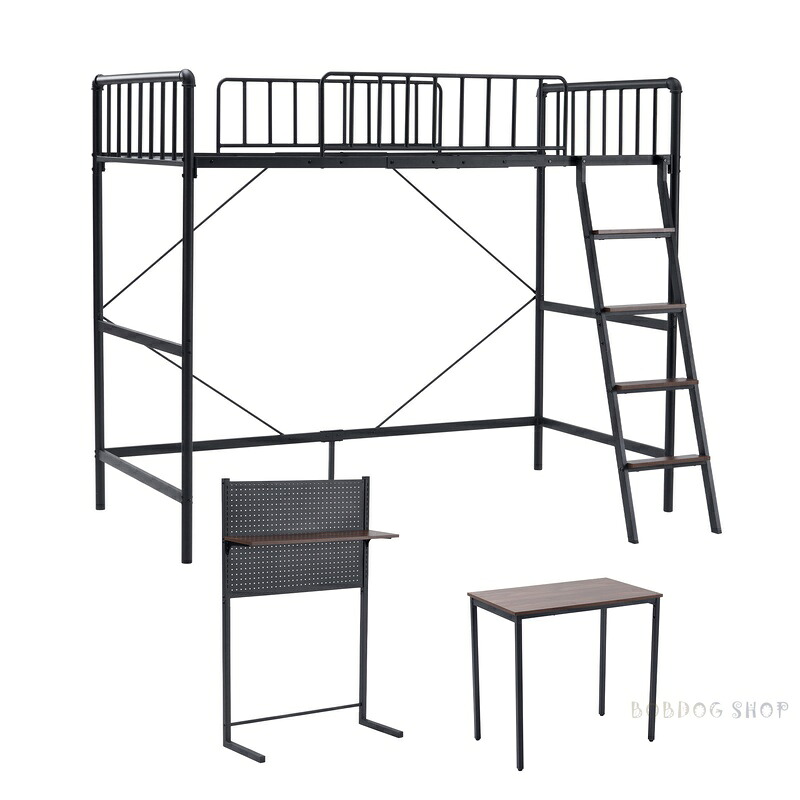 【黒いこと】取り合わせベット 屋根裏部屋臥榻 シングルパンチングボード 納める付き添い人 事務机付き添い人  棚付き添い人 北欧風  スチール写真 耐震