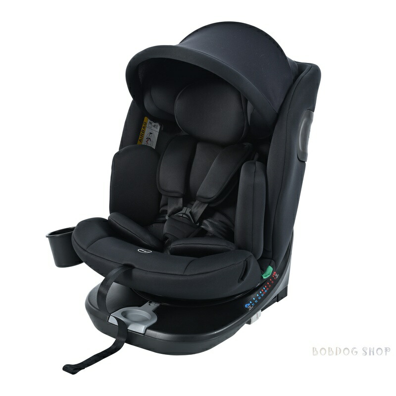 【トップテザー】チャイルド腰掛け 新生児 ISOFIX 0歳～12歳 360度回転させる式 40～150珊 お坊っちゃん腰掛け 調節する能力のある 洗える キャノピー付き添い人 もの言う花腰掛け ドリンク保持者付き添い人 生み出すこと祝賀会 車【黒いこと】