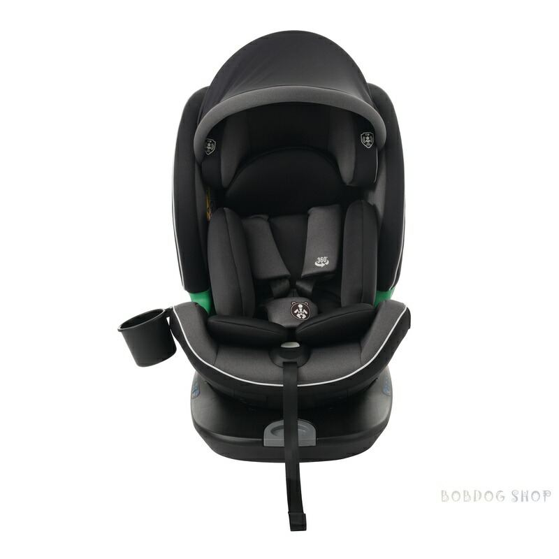 【トップテザータイプ】チャイルド腰掛け 新生児 ISOFIX 0歳～12歳 360度回転させる式 40～150珊 お坊っちゃん腰掛け 調節する能力のある 洗える キャノピー付き添い人 もの言う花腰掛け ドリンク保持者付き添い人 生み出すこと祝賀会 車【黒いこと+薄墨色】