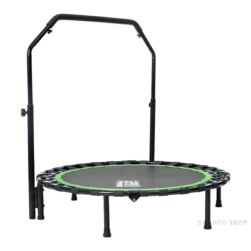 補助手すり付き トランポリン 耐荷重110kg 102cm ゴム ダイエット器具 健康器具 折りたたみ おもちゃ エクササイズ フィットネス 室内運動 あそび 家庭用 子供用 大人用 有酸素運動｜BOBDOG SHOP