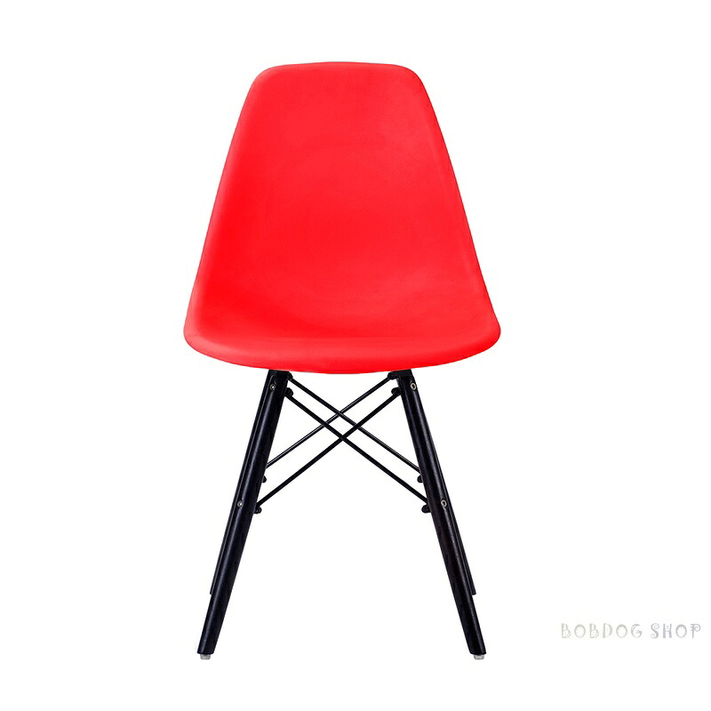 【レッド座面＆ダークブラウン脚】イームズチェア リプロダクト ダイニングチェア ダイニングチェアー DSW eames 木脚 椅子｜BOBDOG SHOP