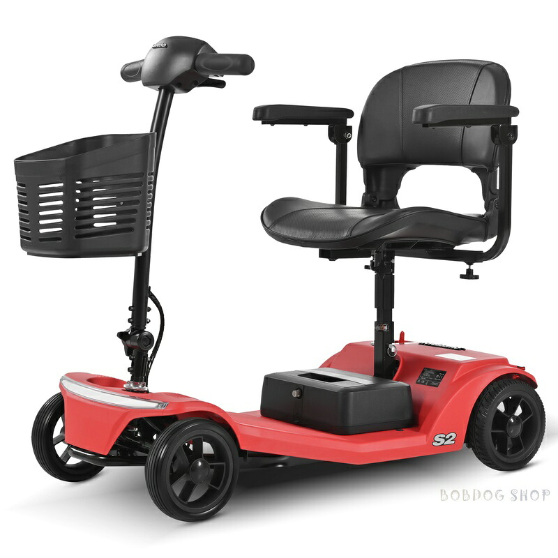 老いらく者向け4輪電動モビリティスクーター、積み上げる量136KG、す早さ6KM / H、取りはらい能力のあるな蓄電池、USB申し受ける界面、動かすお墨付き証不必要 - S2 RED