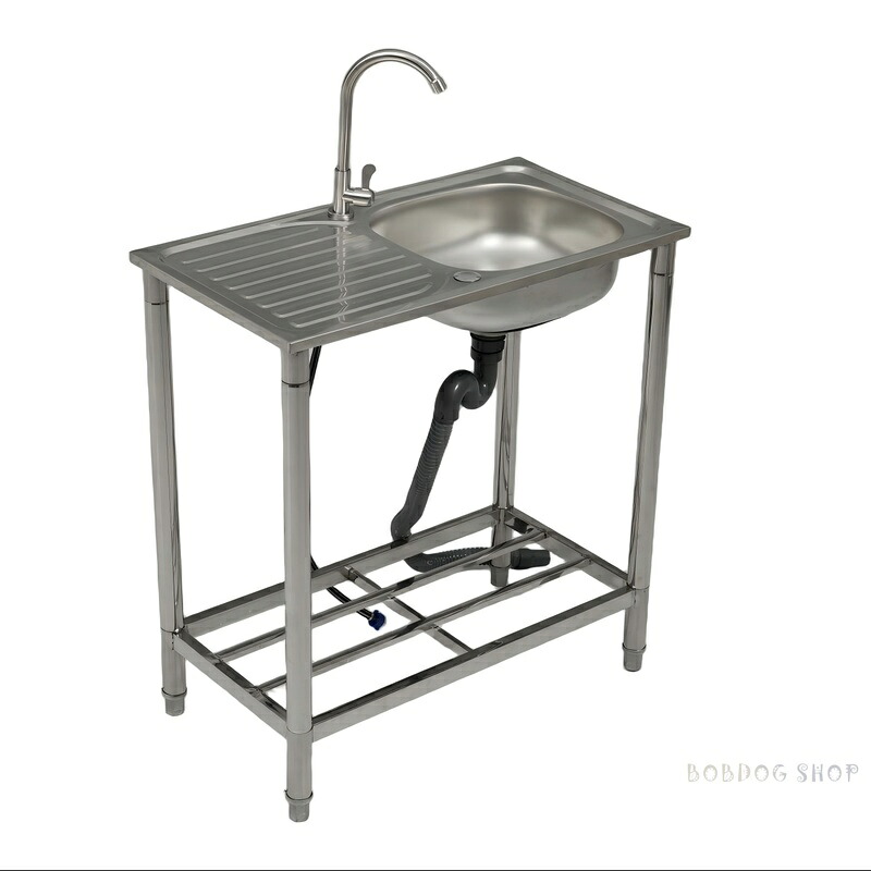 【TYPEA 40*75*80cm】流し台 屋外 ステンレス 水栓付 蛇口付き シンク アウトドア 幅広 水栓付き キッチン 屋外用 ステンレス流し台 ステンレスキッチン キャンプ バーベキュー ガーデンシンク 屋外シンク 屋外流し台 アルミ流し台 簡易流し台 洗い場|BOBDOG SHOP