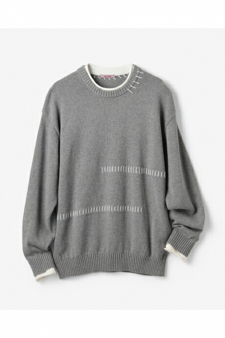 セール40%OFF 【ドゥクラッセ】 カシミヤ混ハンドステッチクルーセーター メンズ ( S～XXL ) 30代 40代 50代 大人、輝く服 【DoCLASSE】