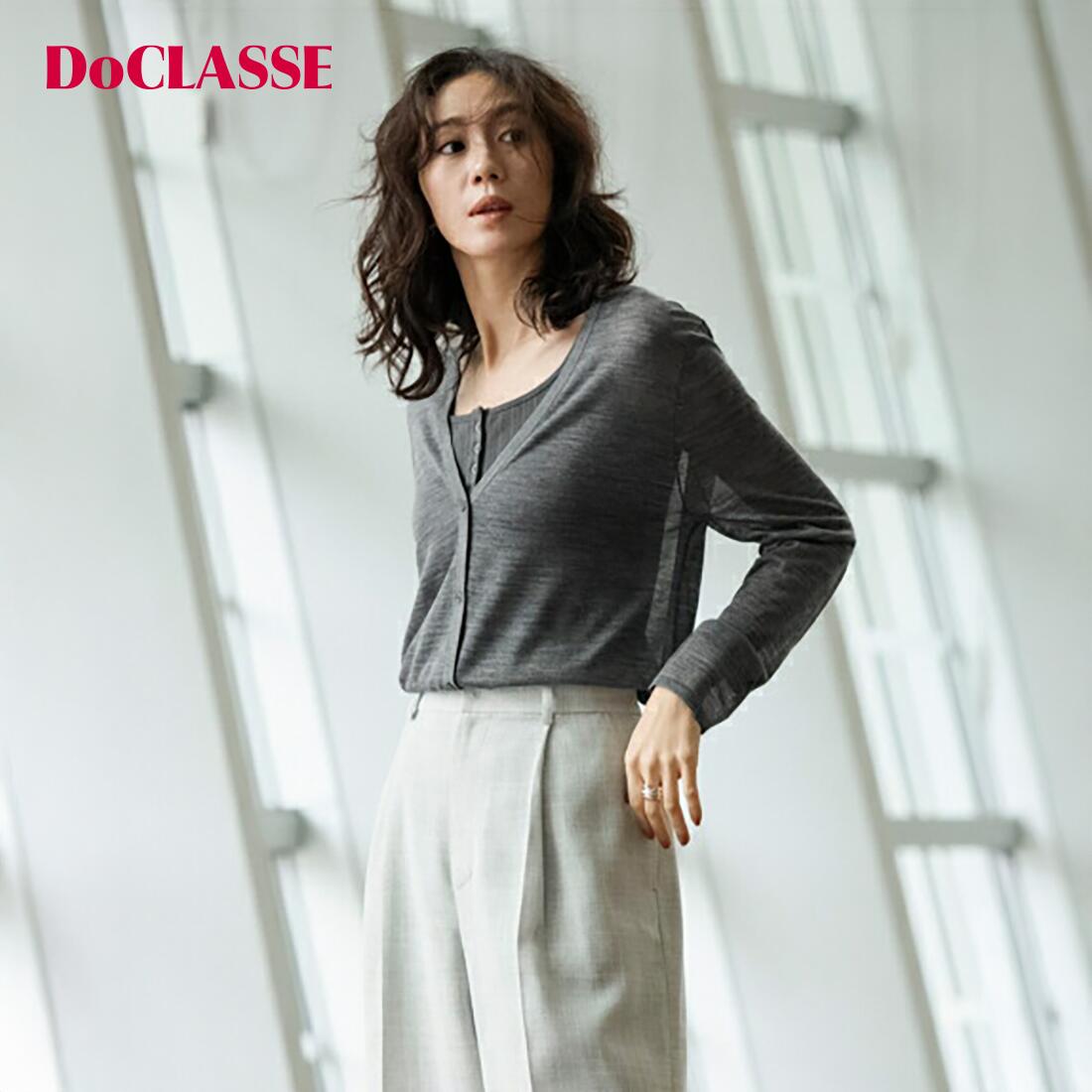 セール34%OFF 【ドゥクラッセ】 アルパカ混・シアーカーディガン レディース ( S～XL ) 30代 40代 50代 大人、輝く服 【DoCLASSE】