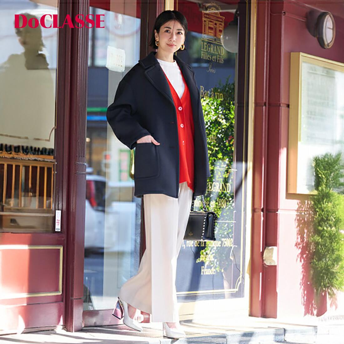 セール20％OFF× 【クーポンで10％OFF】【ドゥクラッセ】 エアーフォルム・ジャコット レディース ( S～XXL ) 30代 40代 50代 大人、輝く服 【DoCLASSE】
