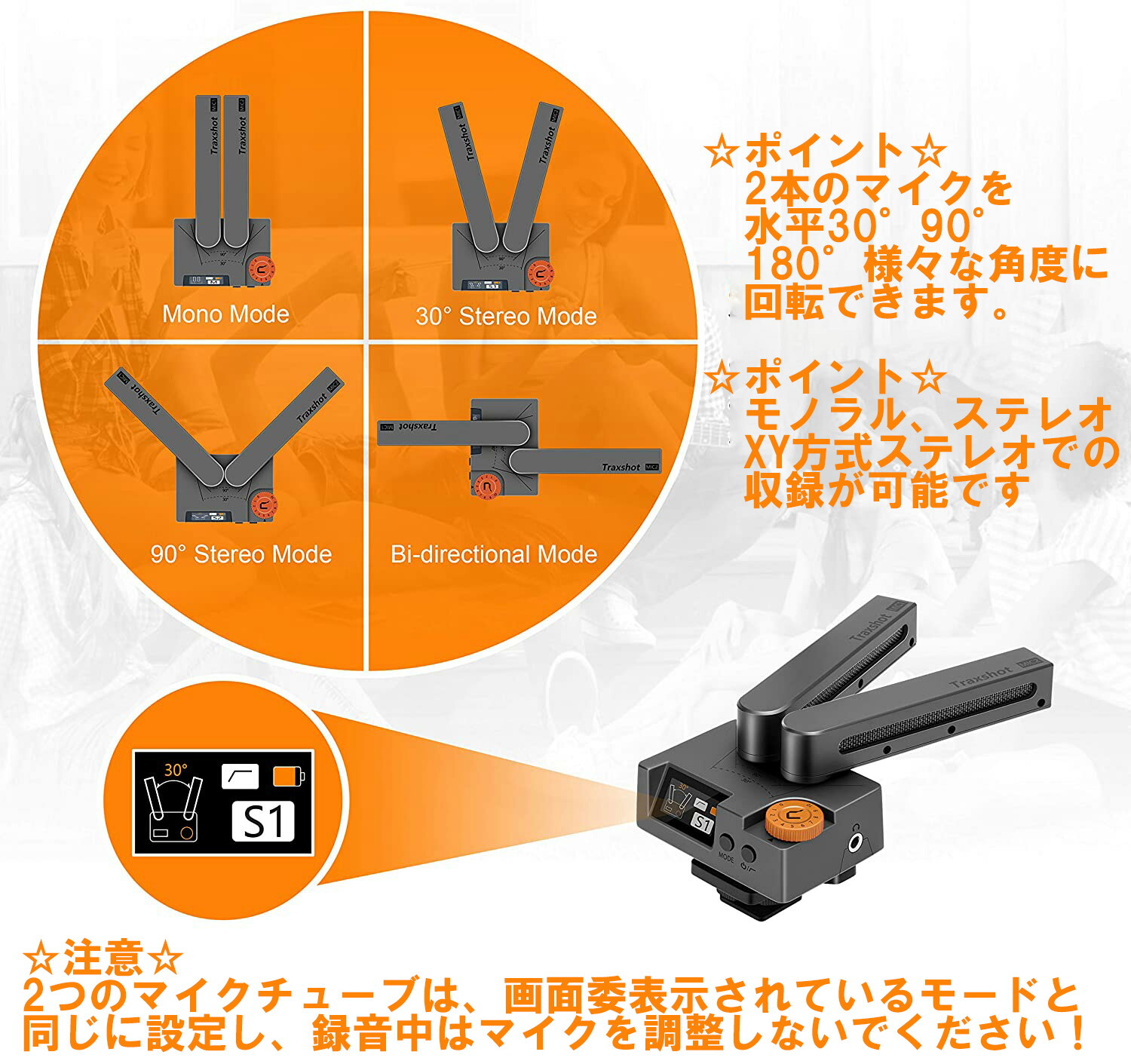 外付けマイクCOMICATraxshot変形可能ビテオマイクカメラ/スマートフォンショットガンマイクステレオマイク単一指向性多機能USB-C充電式マイクiOS/AndroidCanonNikonSony/DSLRカメラなど用(3.5mmプラグ)並行輸入品
