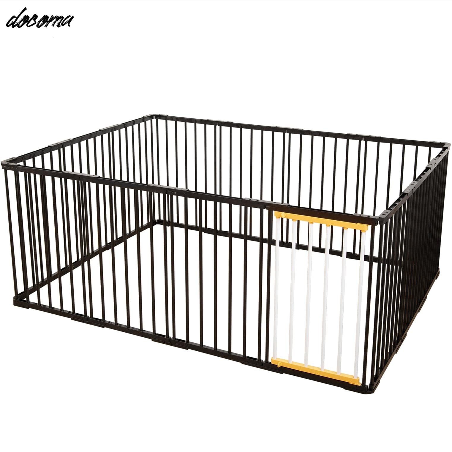【送料無料】大型犬 ゲージ 幅210*奥行84*高70cm 犬 ゲージ 犬 サークル 中型犬 大型犬用ゲージ ペットケージ 組立簡単 室内外兼用 安定耐久 犬用サークル(210*84*70cm-14枚 ブラック)｜ドゥコマ