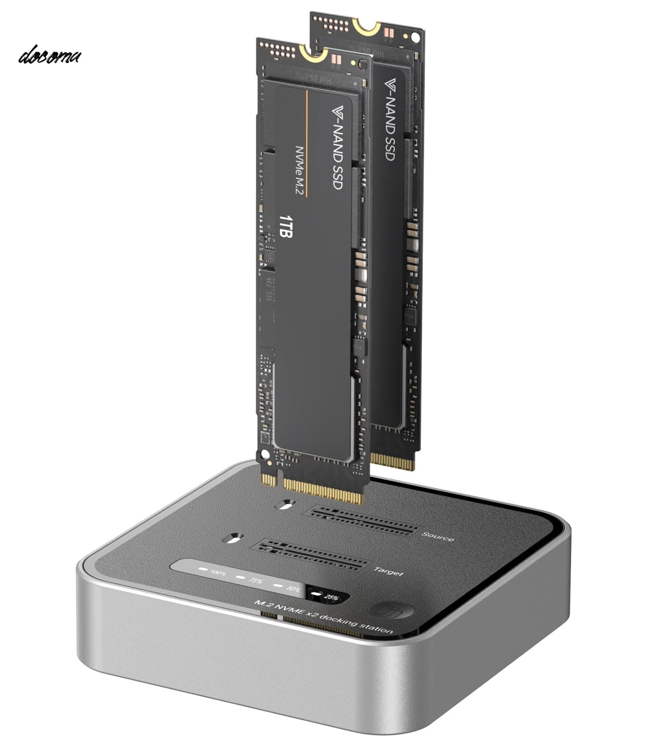 【送料無料】NVMe SSDエンクロージャ、USB 3.2 Gen 2x2 SSDデュプリケータ、20Gbpsリード/ライトSSDリーダー NVMeエンクロージャ、最大8TB容量まで拡張可能、ツール不要｜ドゥコマ