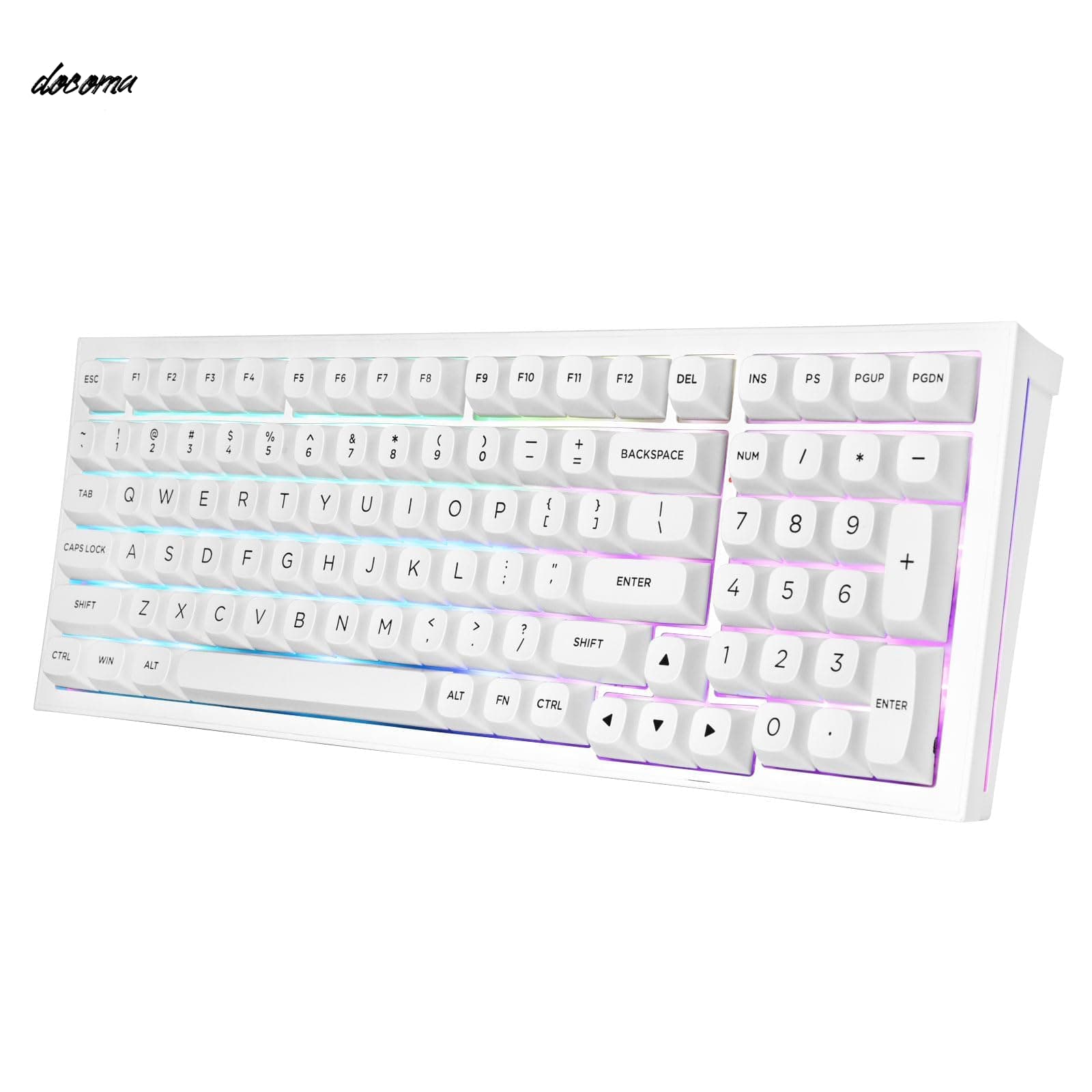 【送料無料】K723 ワイヤレス ゲーミングキーボード 96% テンキー付き 英語配列 銀軸 スピードリニア ホットスワップ ガスケット構造【BT/2.4G/USB有線】メカニカルキーボード Nキーロールオーバー RGBバックライト PC/Mac/PS5対応（マットホワイト)｜ドゥコマ