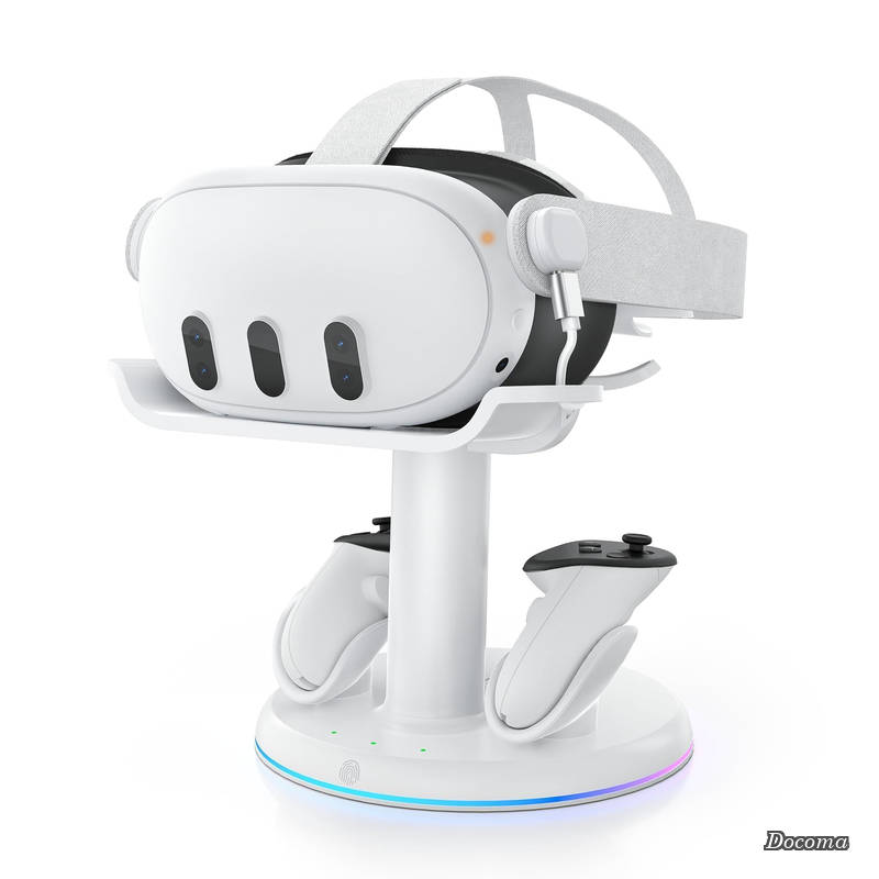 【送料無料】RGB 充電ドックMeta Quest 3/Quest 3Sに対応、磁気充電ステーションVRヘッドセットとコントローラー用充電スタンドアクセサリー｜ドゥコマ