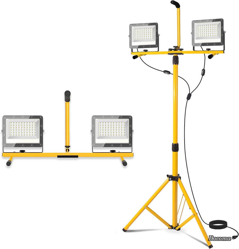 【貨物輸送無料】LED やり方灯 200W 21000LM 2灯式 三脚架照明ランプ付き添い人 細工物点火装置 室外 雨合羽 IP65 5m吊りひも 昼光色 5000K 広配光120° 超高明快さ 角度合わせる能力のある PSE公証済 組み上げる一こま 工事一こま バス発着場 パーキング場 集魚灯 張り出し灯 100V相応う