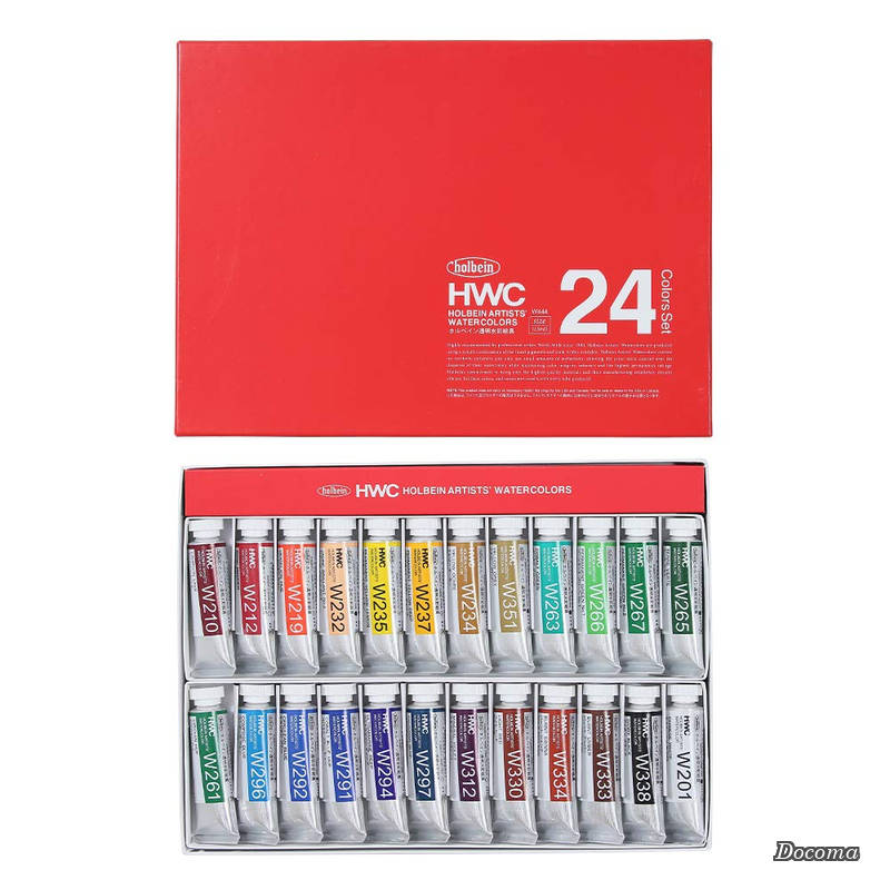 【送料無料】透明水彩絵具 W444 15ml 24色セット 3444｜ドゥコマ