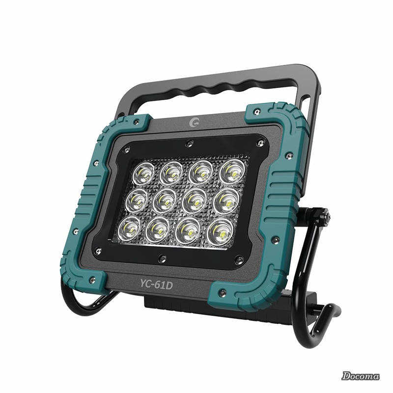 【送料無料】led 電池式 投光器 6000lm 60W 夜釣り 作業灯 防水 バッテリー着脱式 ポータブル投光器 昼光色 超高輝 屋外照明 ワークライト 携帯型 バッテリーなし 災害グッズ 停電対策 強力マグネット アウトドア 集魚灯 防災 地震 台風 YC-61D｜ドゥコマ 8,329円