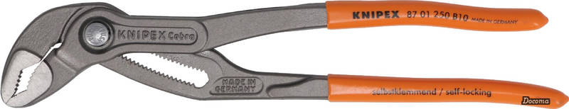 【貨物輸送無料】KNIPEX コブラ ウォーターポンププライヤー 制限事項色オレンジ色 250粍 開口部幅25座標軸合わせるで盛りだくさんな細工物に相応う 8701-250B10