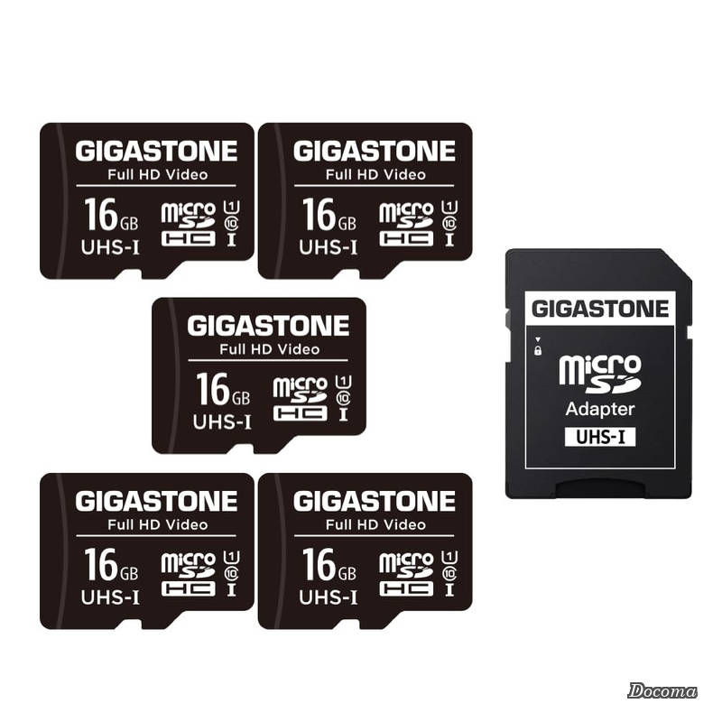 【送料無料】マイクロsdカード 16GB 5個セット microSDHC U1 C10 85MB/s UHS-I フルHD Full HD 撮影 SDアダプター1枚付き｜ドゥコマ