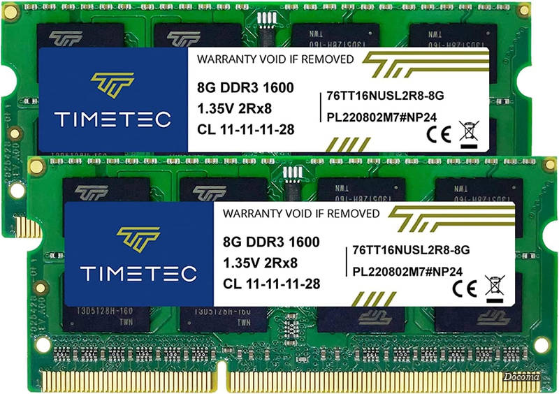 【貨物輸送無料】Premium 16GB KIT(8GBx2枚) DDR3L / DDR3 万覚え帳パソコン用記憶装置 1600MHz パソコン3L-12800 / パソコン3-12800 Non-ECC 1.35V / 1.5V CL11 2Rx8 SODIMM