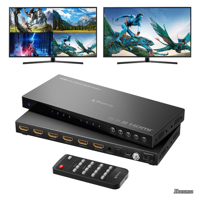 【貨物輸送無料】4K HDMI マルチビューワースイッチ 4x2 PIP付き添い人 PIP付き添い人 4はたご屋2最終生産物 Toslink付き添い人 3.5粍オーディオ最終生産物 4K 30サイクル相応う 6つの見せびらかす流行り物 なおなお書き4/パソコン/ヴィデオディスク用ダウンスケーラー