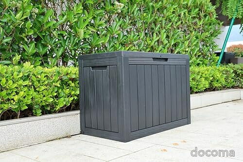 【送料無料】収納ボックス 屋外 防水 頑丈 170L ゴミ箱 置き配 小型 ベランダ 収納庫 ブラック｜ドゥコマ