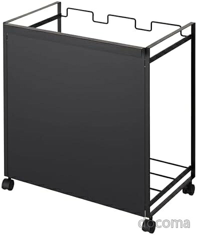 【送料無料】分別ゴミ箱 3分別 ブラック スリム キャスター付き ハンドル付き キッチン収納 スチール製 組立式 耐荷重3kg レジ袋対応｜ドゥコマ