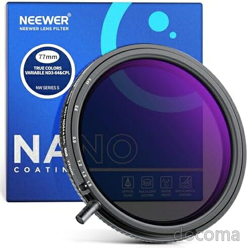 【送料無料】77mm 可変ND3-ND64 CPL 2in1フィルター ハンドノブ付き トゥルーカラー 調整可能 減光 円偏光 マルチコーティング 光学ガラス アルミ合金 防水 耐傷 指紋防止 カメラレンズ アクセサリー｜ドゥコマ