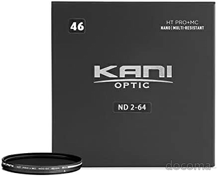 【送料無料】46mm 可変NDフィルター ND2-64 減光効果6絞り分 動画撮影 写真撮影 露出調整 X状ムラ抑制 低反射 撥水 撥油 防汚 ナノコーティング 軽量18g｜ドゥコマ