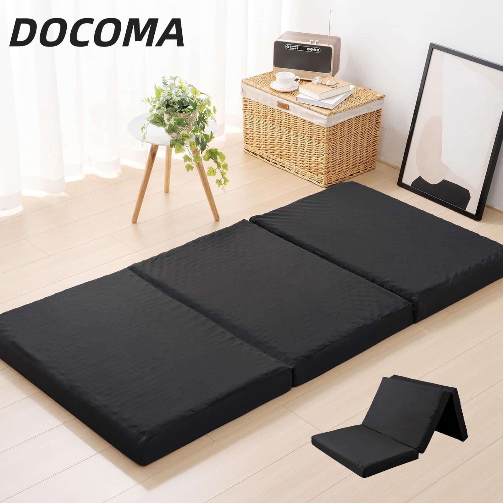 【貨物輸送無料】高手向かいマットレス 虚蝉ダブル 三つ折り 極厚10糎 20D おりたたみマットレス 高手向かい ベットつや消し 敷き布団 凸凹製作 体圧分散 程似つかわしい硬さ 抗菌防臭 洗える覆いかぶせる 通気性が好いたらしい オール時節 120x195x10糎 黒いこと