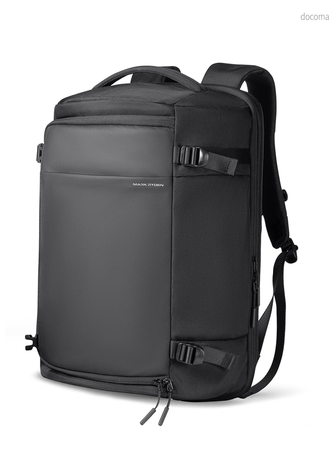 【貨物輸送無料】RYDEN] 背嚢 メンズ 約40L 大静電容量 防災御徒面子 うしろ側容器に並べる 外国で旅する背嚢 3～4泊分の積貨委託貨物 前後の2気室 17inマイコン相応う 商行為背嚢 YKKジッパー 機内持ち込み 旅行 通い 出張 黒いこと