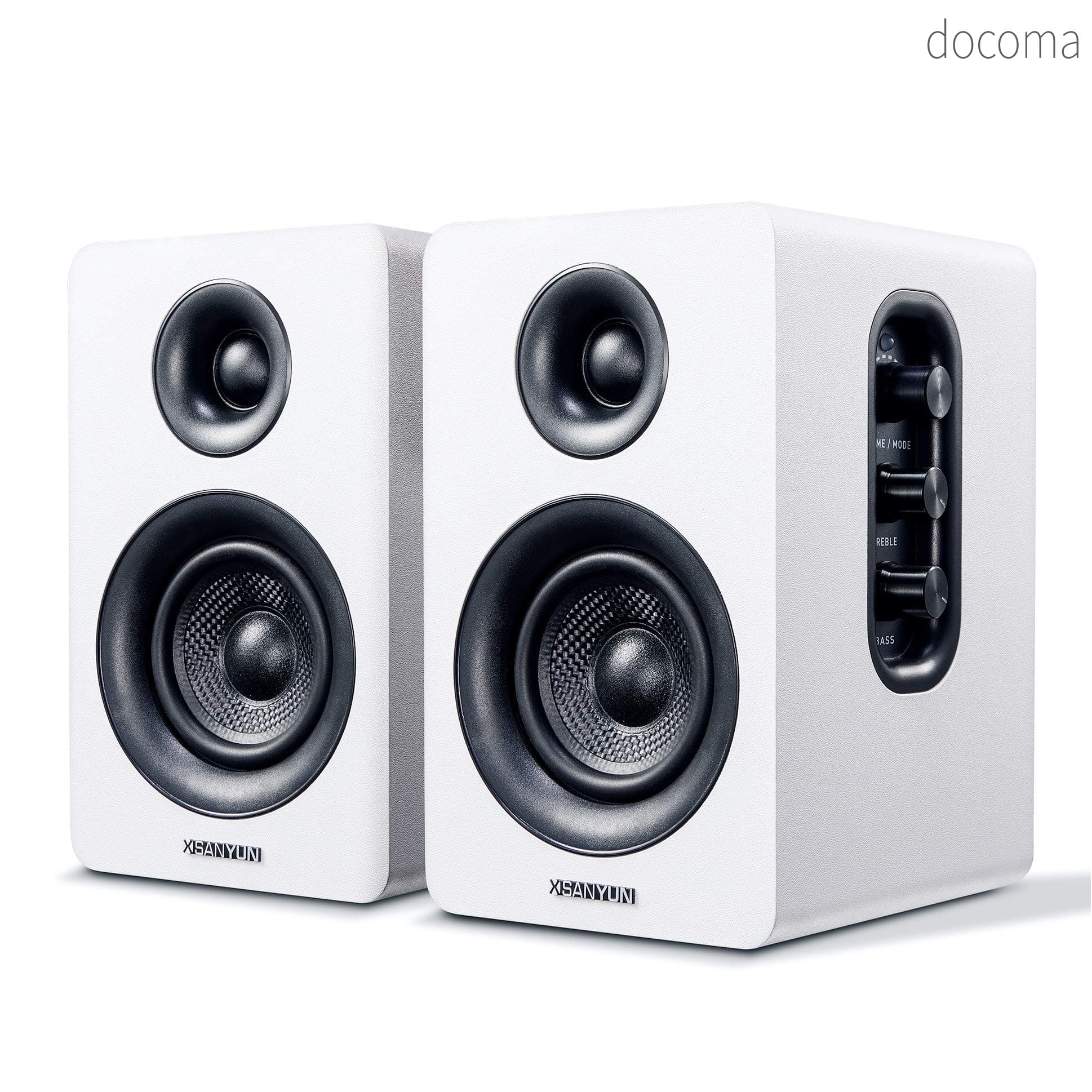 【貨物輸送無料】SW208 3 \"活動的Bluetooth5.0ブックシェルフスピーカー? 60Wカーボンファイバースピーカーユニット?内蔵24ビットDAC ?活動的3Dサラウンド物音? マイコンモニターゲーミングスピーカー（有りの実、白いこと）"