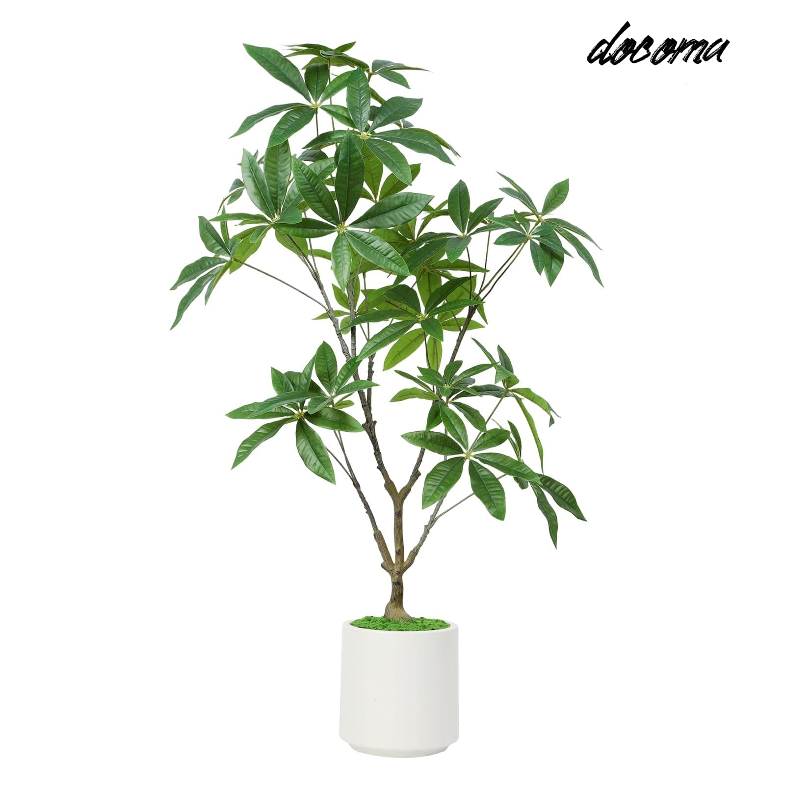 【送料無料】フェイクグリーン 人工観葉植物 観葉樹 造花 光触媒 空気清浄 【パキラ 多幸の木】高さ100 cm 屋内 オフィス 鉢植え植木 お手入れ簡単 水やり不要 虫害の心配なし｜ドゥコマ