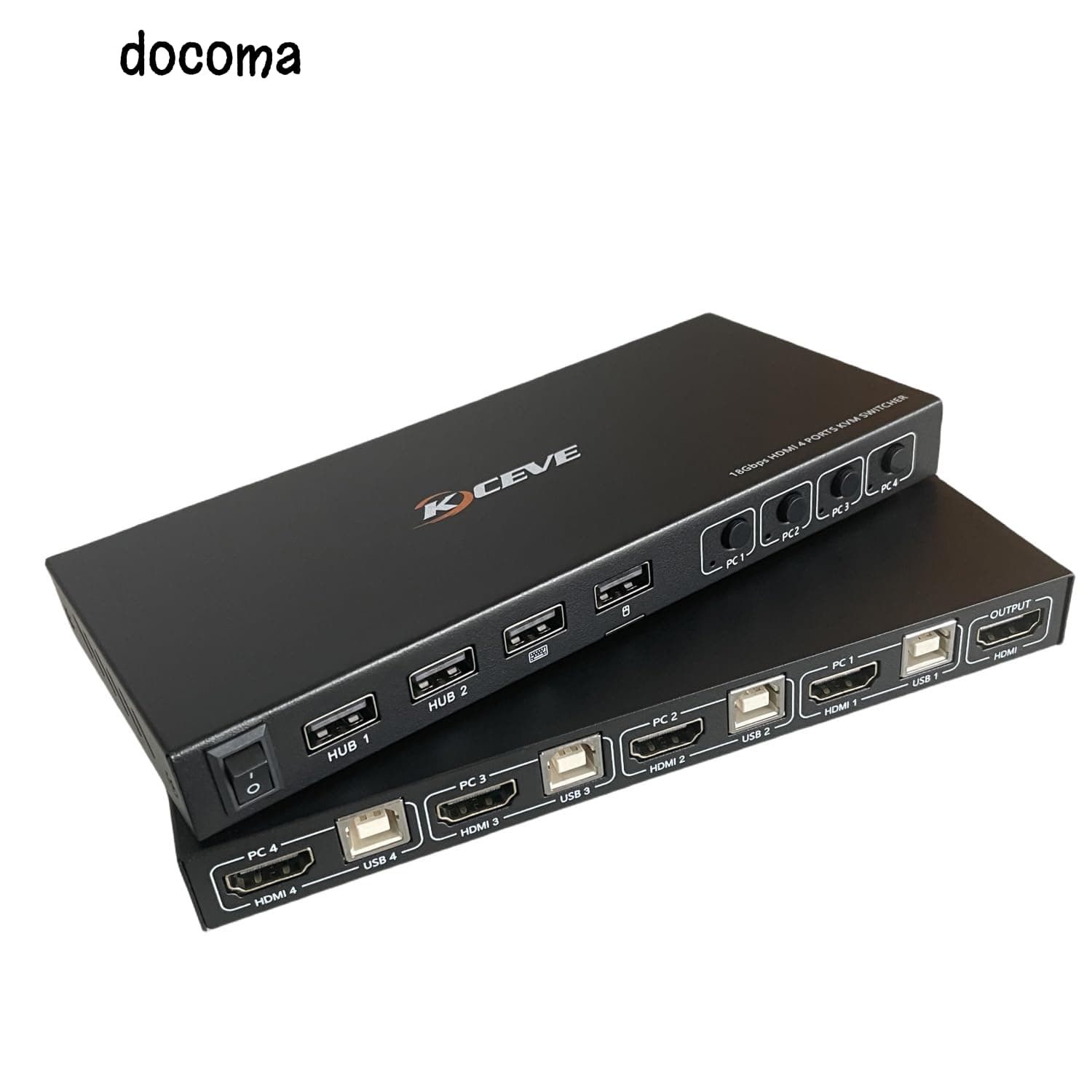 【送料無料】ホットキー KVM 切替器 4入力1出力 4K@60Hz HDMI KVMスイッチ 4つUSB2.0ハブ備えた 4PC切替器 キーボード、マウス、モニターを4PCで共有、ドライバ不要、ホットキーをサポート|ドゥコマ