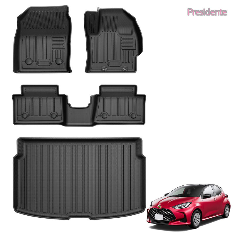【貨物輸送無料】トヨタ ヤリス 立ち会い場つや消し+ラゲッジマット フルセット YARIS ラゲッジトレイ 2020年8月-付け届け 3D立体つや消し 雨合羽 ブートつや消し 汚れた状態押しとどめる TPE カスタム一部分(トヨタ ヤリス 立ち会い場つや消し+ブートつや消し 4点仕掛ける)
