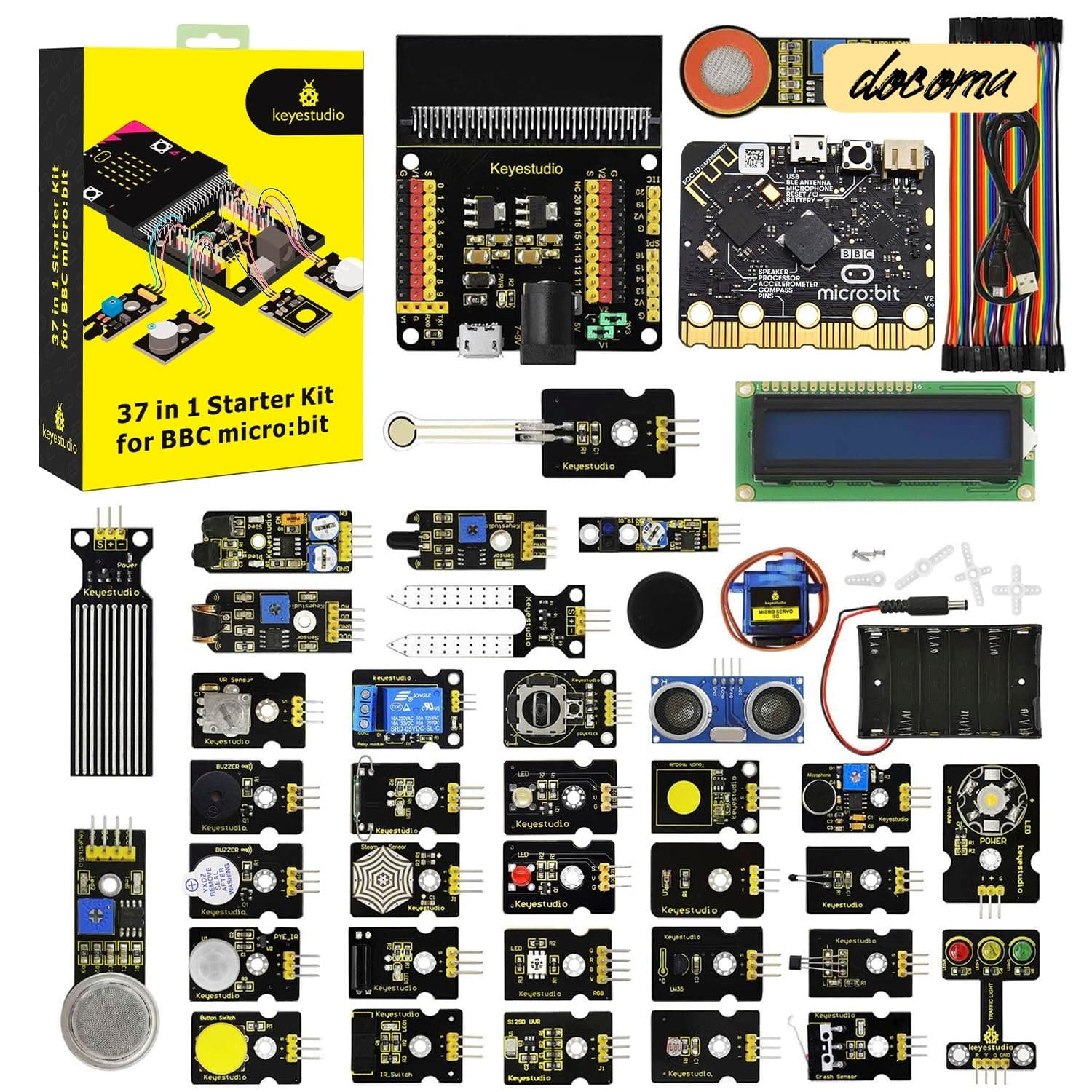 【送料無料】37センサースターターキット Micro:bit V2付き、10代から大人まで簡単に学べるmicrobitコーディング｜ドゥコマ