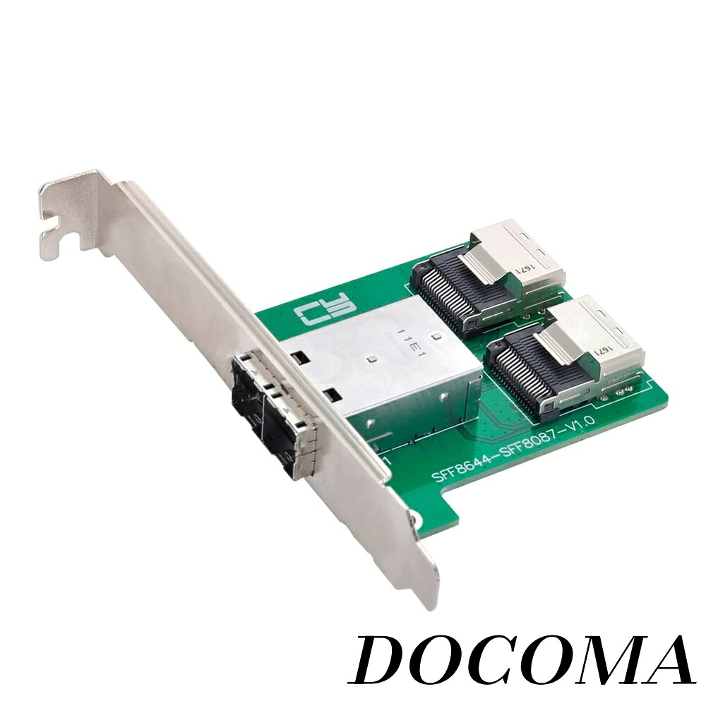 【まとめ買いで最大500円OFFクーポン!】【送料無料】Mini SAS HD SFF-8644 - 内部 Mini SAS SFF-8087 PCBA メスアダプター ロープロファイルブラケット付き