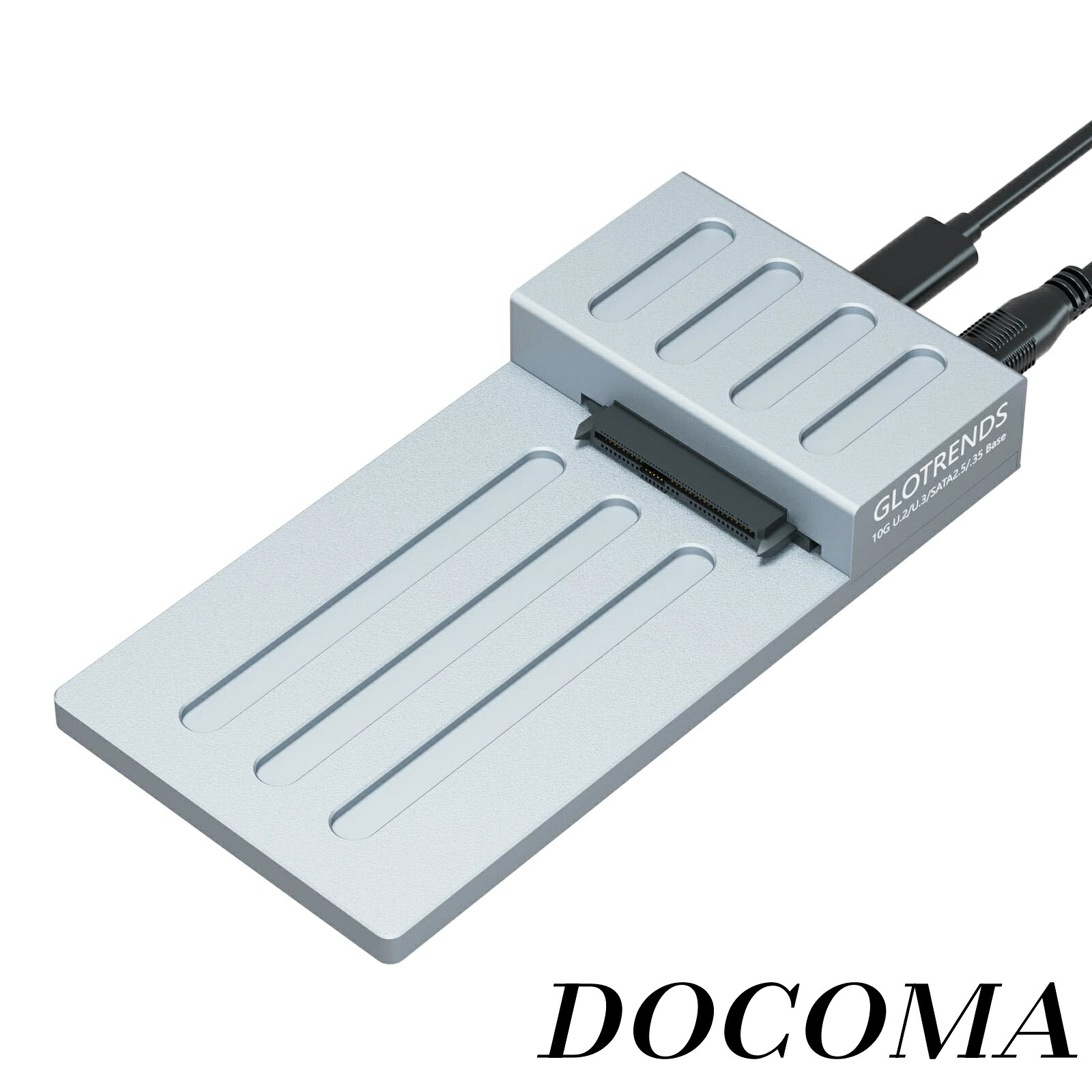 【まとめ買いで最大500円OFFクーポン!】【送料無料】10Gbps USB-C to 2.5インチ U.2/U.3 & SATA SSD/HDD フラットドッキングステーション、RTL 9210C コントローラー、アルミ合金ボディ、USB C to C 及び C to A ケーブル付属