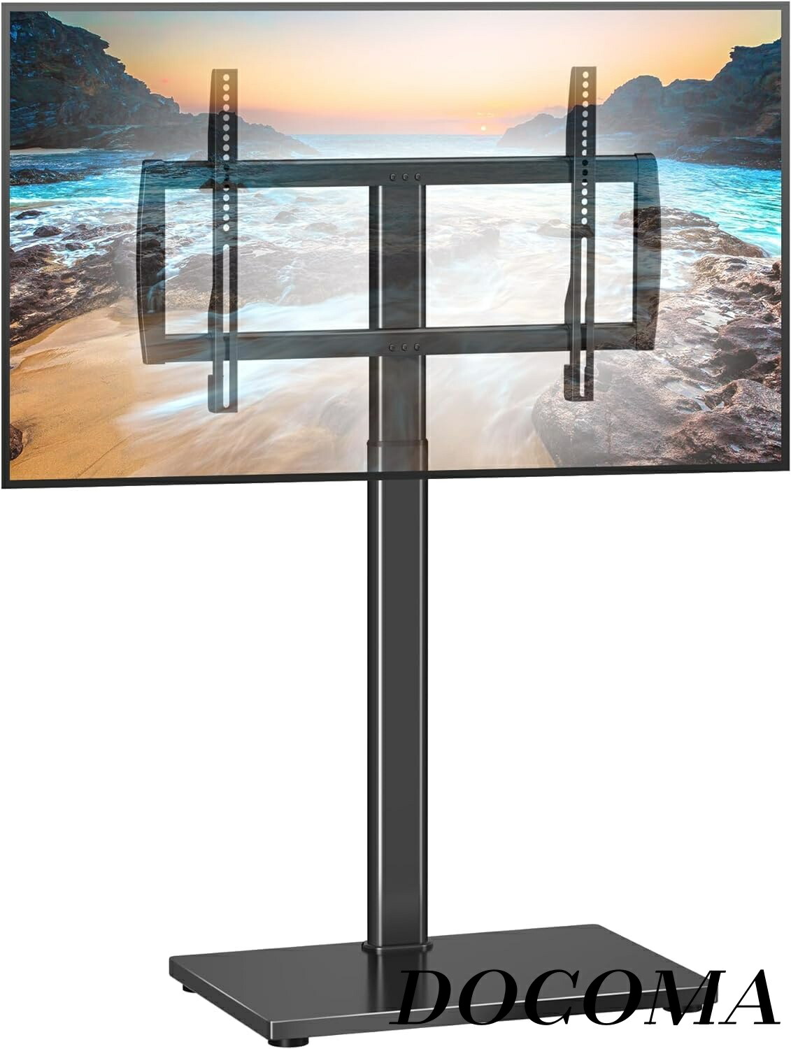 【まとめ買いで最大500円OFFクーポン!】【送料無料】壁寄せ ハイタイプ テレビ台 液晶TVスタンド 32~75インチ対応 5段高さ調節 8MM強化グラス 耐荷重40kg シンプル 省スペース 会議室 スリム リビング おしゃれ 黒いTS004H
