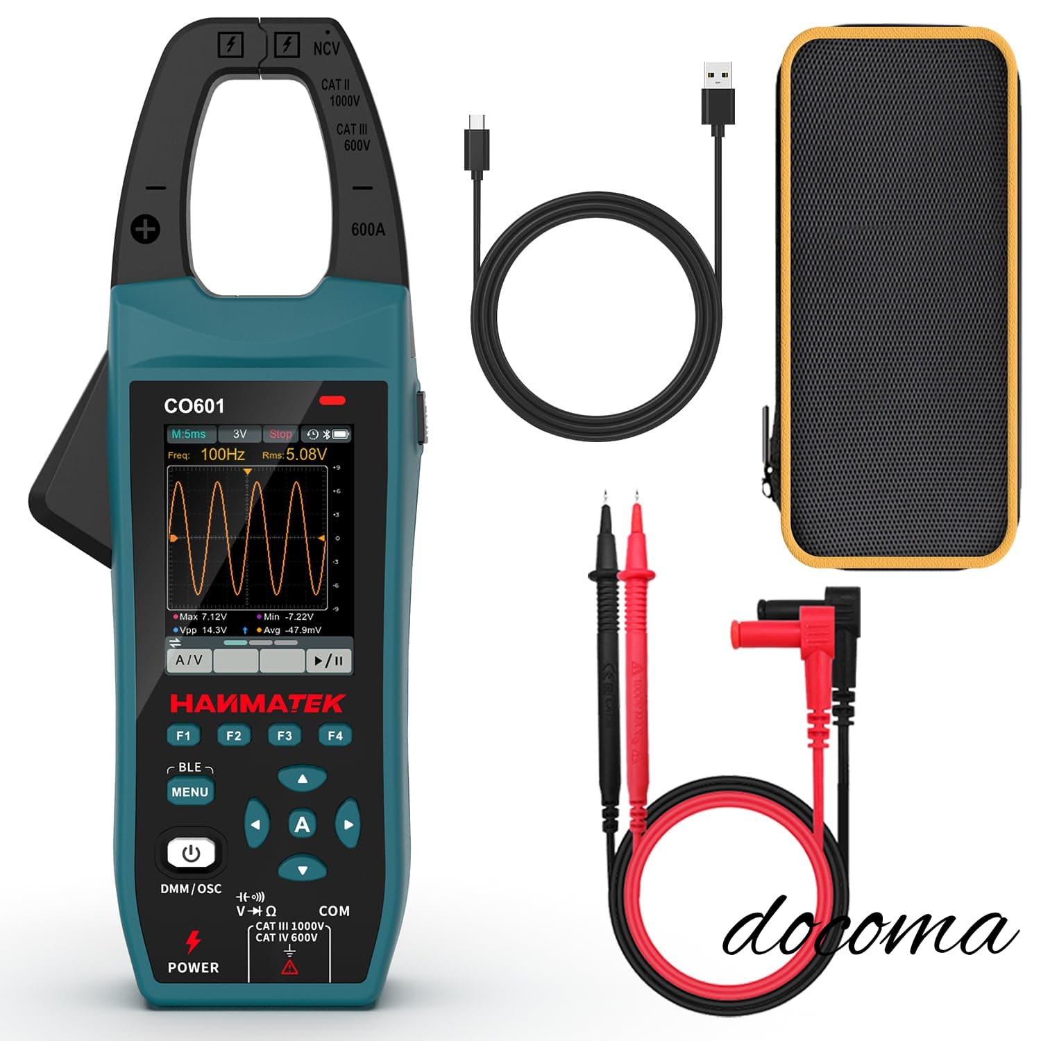 【送料無料】CO601 ハンドヘルド デジタル クランプ オシロスコープ 5.0MSa/s 高精度サンプリング、2.8 インチ TFT ディスプレイ、USB 充電式、高度なトリガー システム、フィールドワーク用ポータブル｜ドゥコマ