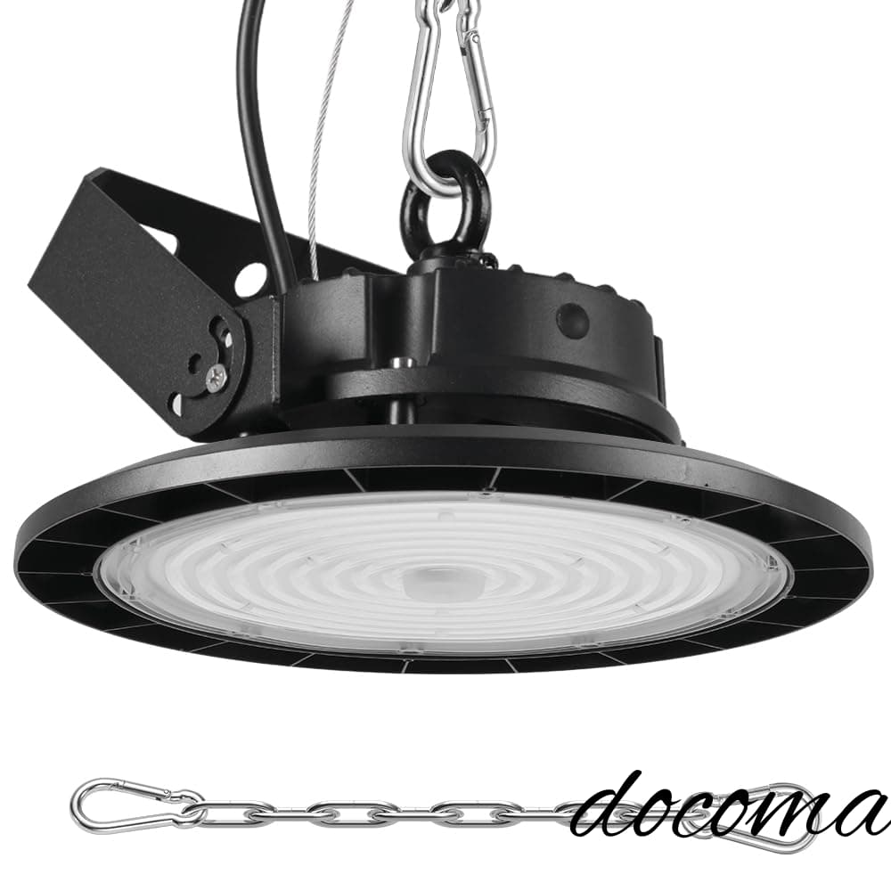 【送料無料】LED高天井灯 200W 2000W相当 ハイベイライト 32000LM 昼光色 6000K LED作業灯 120°広角照射 工場 倉庫 作業場照明 PSE認証済み 3mコード付き 3年保証 1個|ドゥコマ