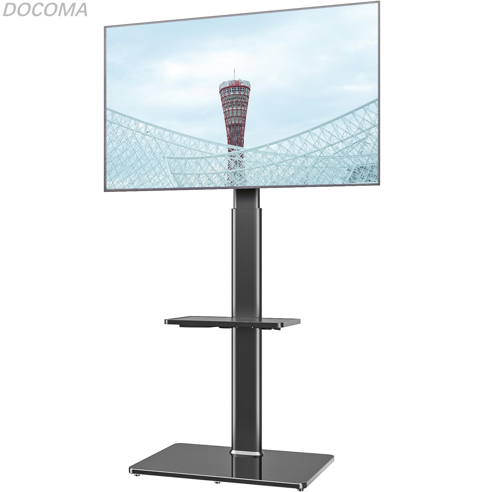 【送料無料】19?43インチフラットスクリーンTV用マウント、100度回転、高さおよび傾斜機能の調節可能、2つの棚）｜ドゥコマ