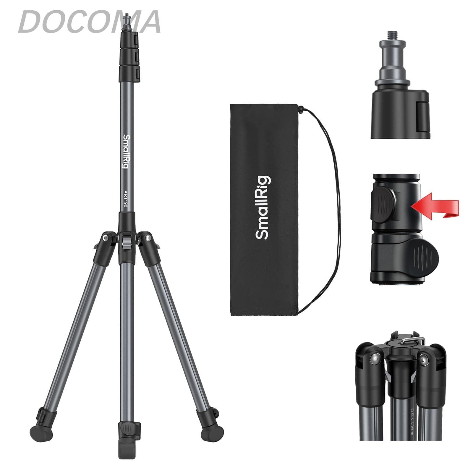 【送料無料】ライトスタンド 0cm 耐荷重4kgまで 1/4インチ-20ネジアダプター フラッシュライト リングライト LED/RGBビデオライト COBライト/カメラ撮影用｜ドゥコマ