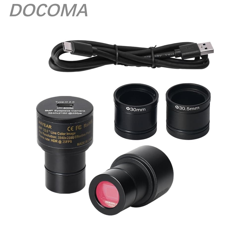 【送料無料】8MP USB2.0デジタル接眼レンズカメラ顕微鏡ビデオカメラ+ DIA30MM/30.5MMアダプター｜ドゥコマ 13,089円