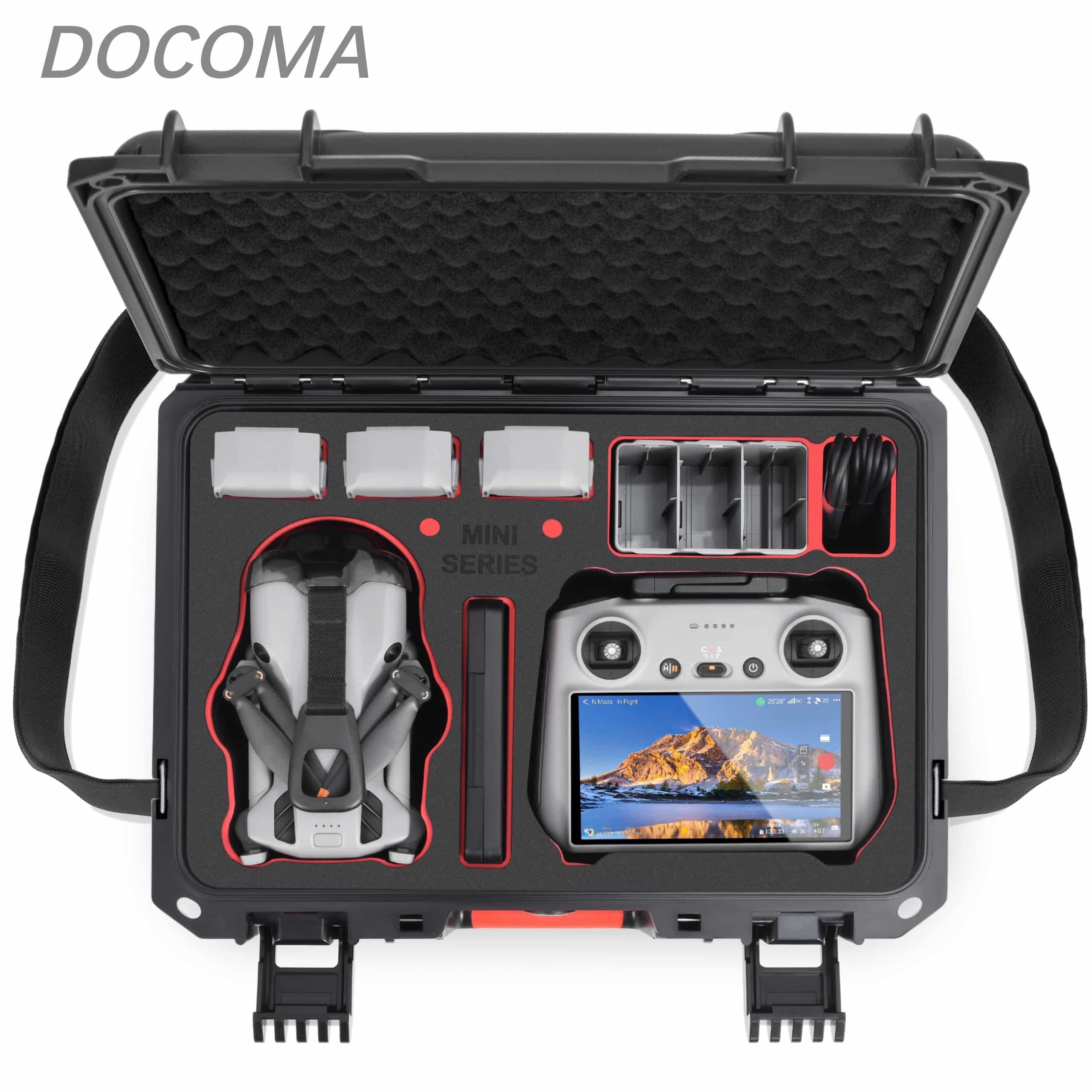 【送料無料】DJI対応Mini 5 Pro ケース RC 2/RC-N3 送信機対応 耐衝撃 EVA素材 旅行&アウトドア収納バッグ ドローンとアクセサリーを全方位保護｜ドゥコマ