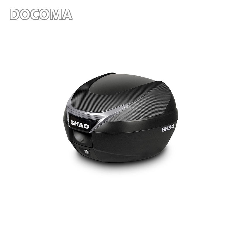 【送料無料】SHAD(シャッド) バイク トップケース リアボックス 34L フルフェイス収納可能 ブラック カーボン インキー無し キーレス ツーリング 通勤 通学 汎用 SH34CA｜ドゥコマ