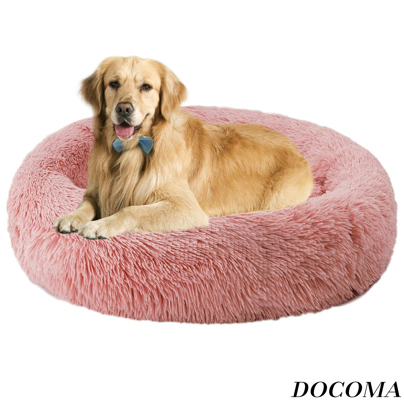 【まとめ買いで最大500円OFFクーポン!】【送料無料】犬ベッド 猫ベッド ふわふわ 丸型 クッション ドーナツペットベッド ぐっすり眠る 猫用 小型犬用 もこもこ 暖かい 滑り止め 防寒 寒さ対策 洗濯可能 子犬 猫用 サイズ選択可 ローズレッド