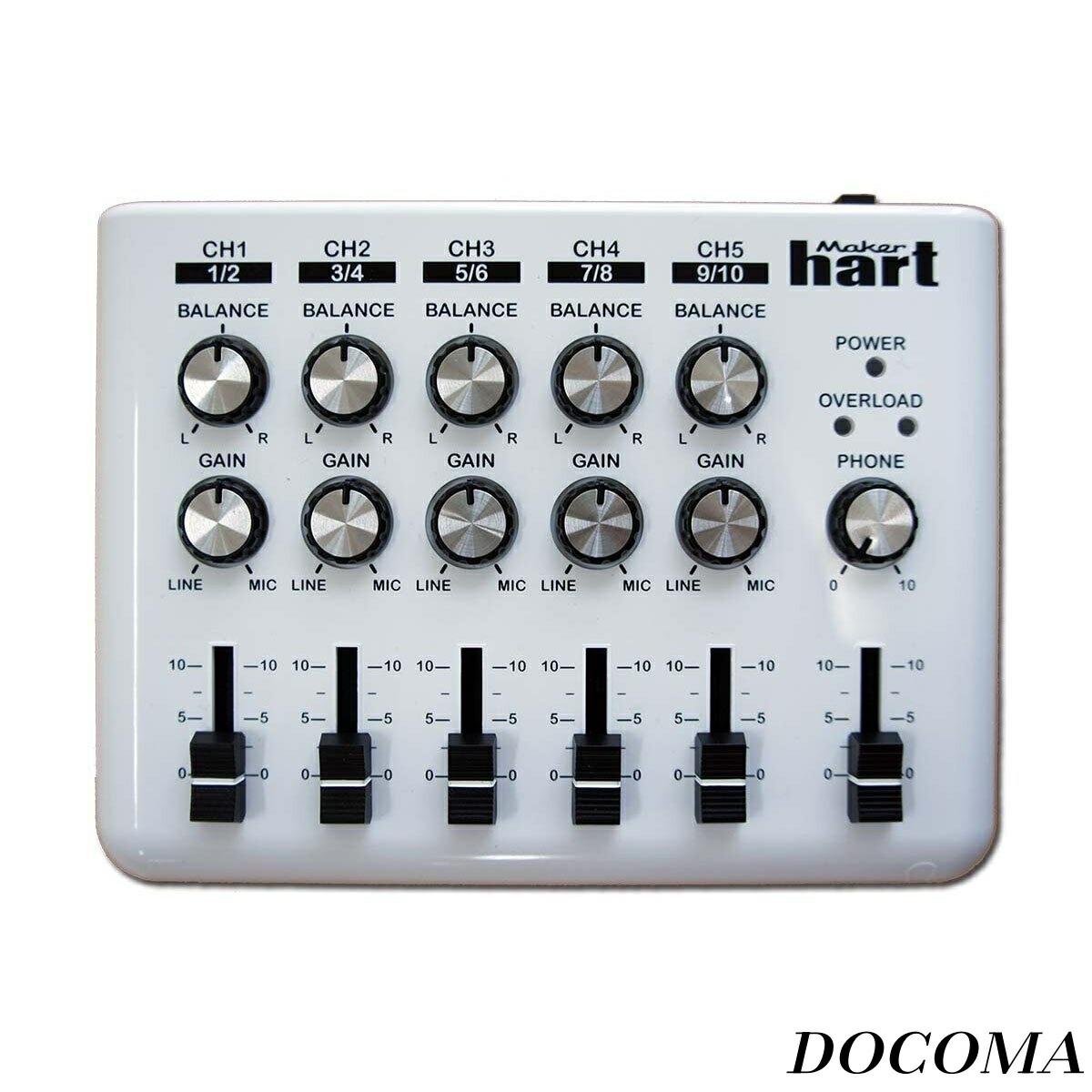 【まとめ買いで最大500円OFFクーポン!】【送料無料】Loop Mixer 5チャンネルステレオ音声ミキサー (白い シンプル)