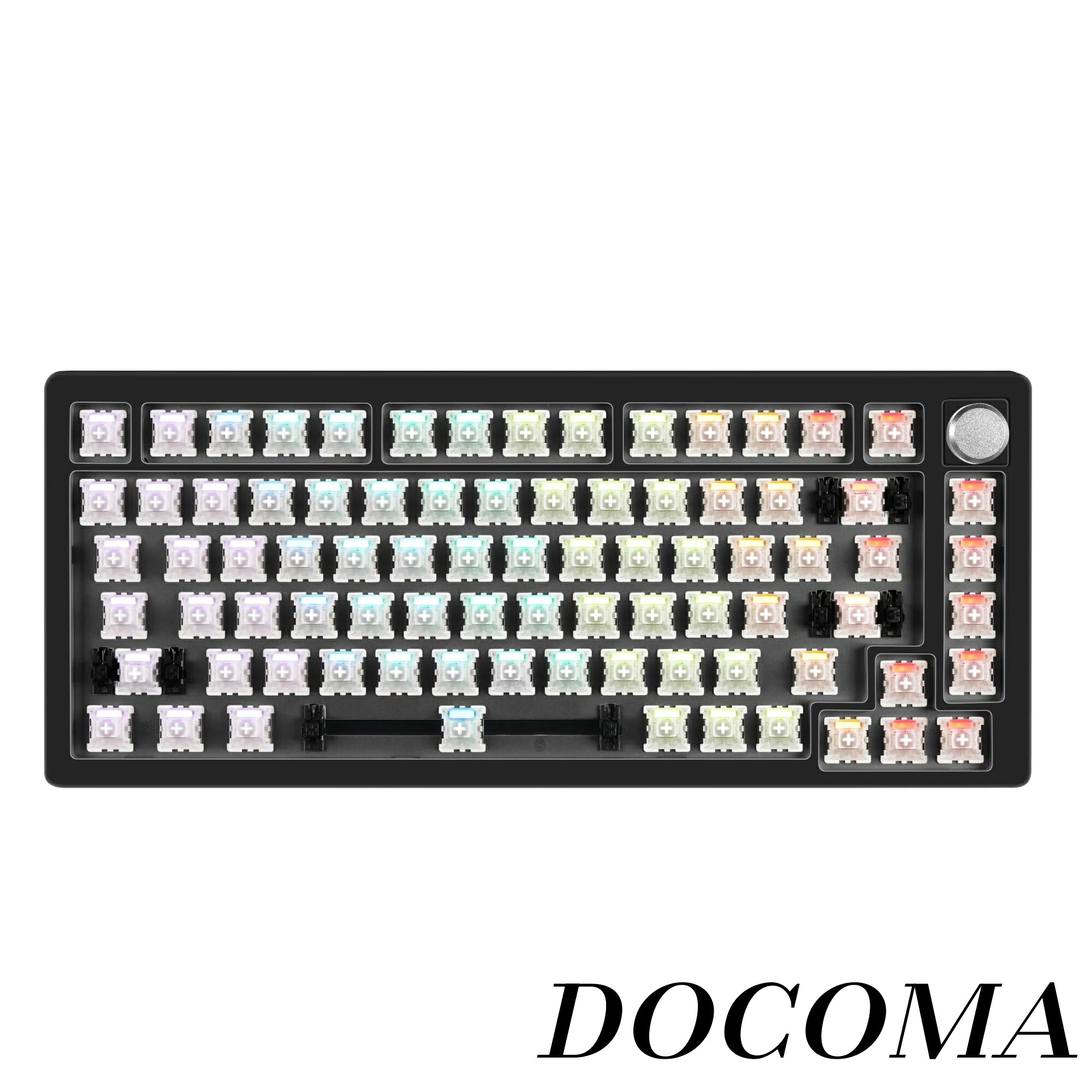 【まとめ買いで最大500円OFFクーポン!】【送料無料】A75 ラピッドトリガー キーボード メカニカル TKL ゲーミング 磁気スイッチ RGB 高速反応 有線 USB コンパクト 82キー Type C ノブ付き ベアボーン ブラック キーキャップなし