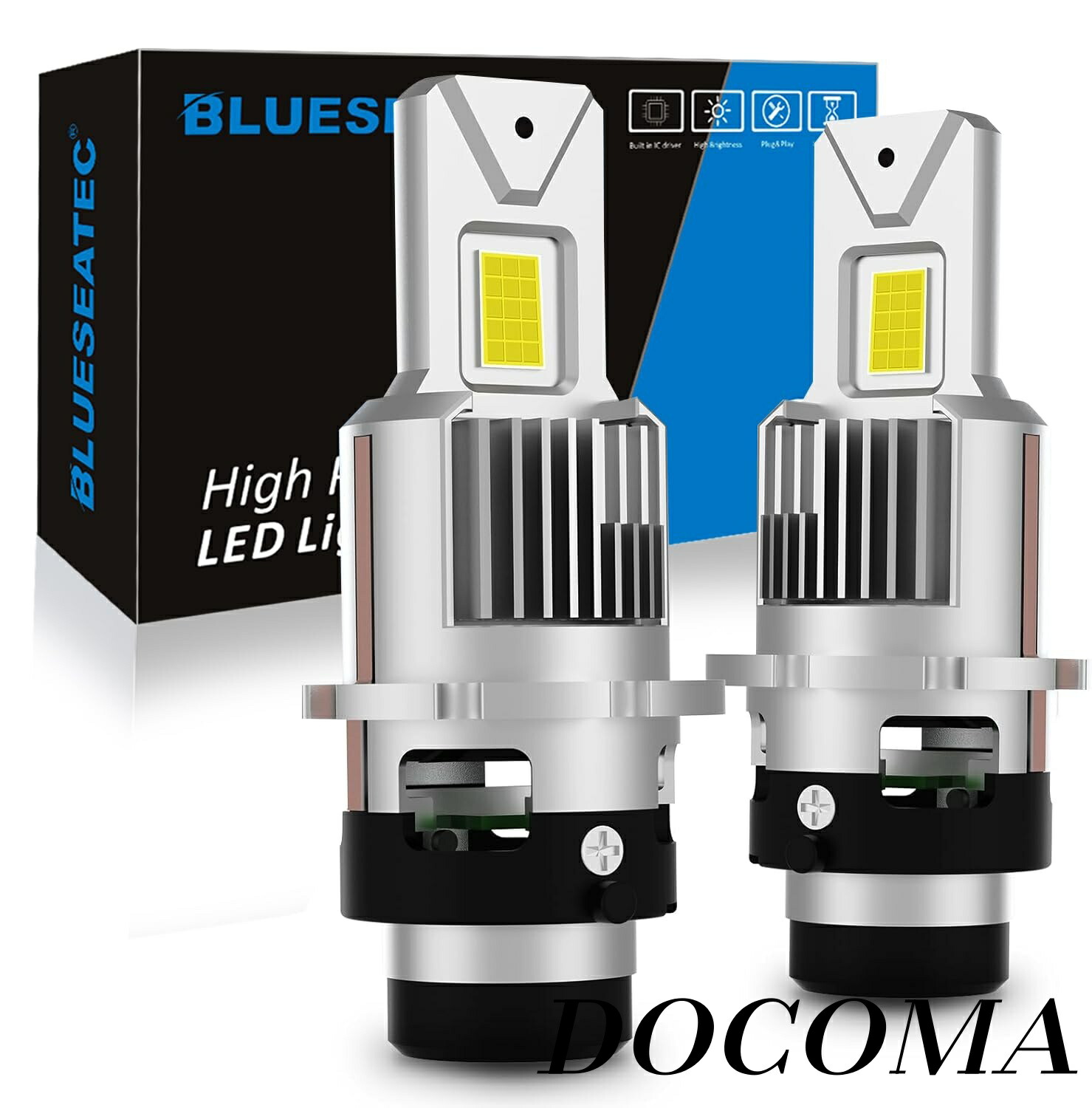 【まとめ買いで最大500円OFFクーポン!】【送料無料】D2R led ヘッドライト 車検対応 D2R LEDバルブ 爆光 5倍明るさUP 20000LM 6500K ホワイト 35W*2 純正HID交換用 DC12Vファン付き 暗区なし 加工不要 キャンセラー内蔵 静音 2個入り